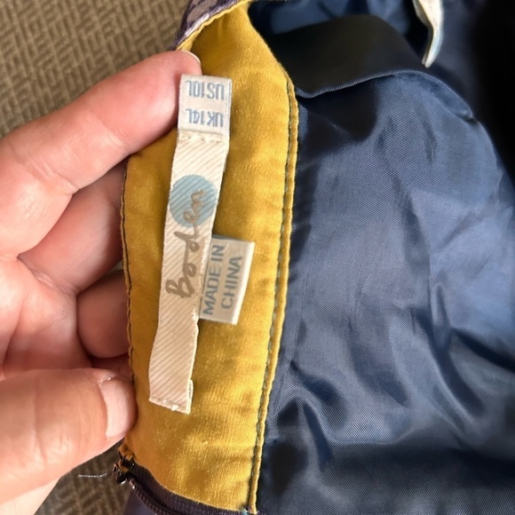 Boden Purple Gray Floral Straight Pencil lined Skirt Women's Size 10L - Picture 4 of 7